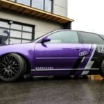 Purple Audi A3 with matt black Karizzma Wheels